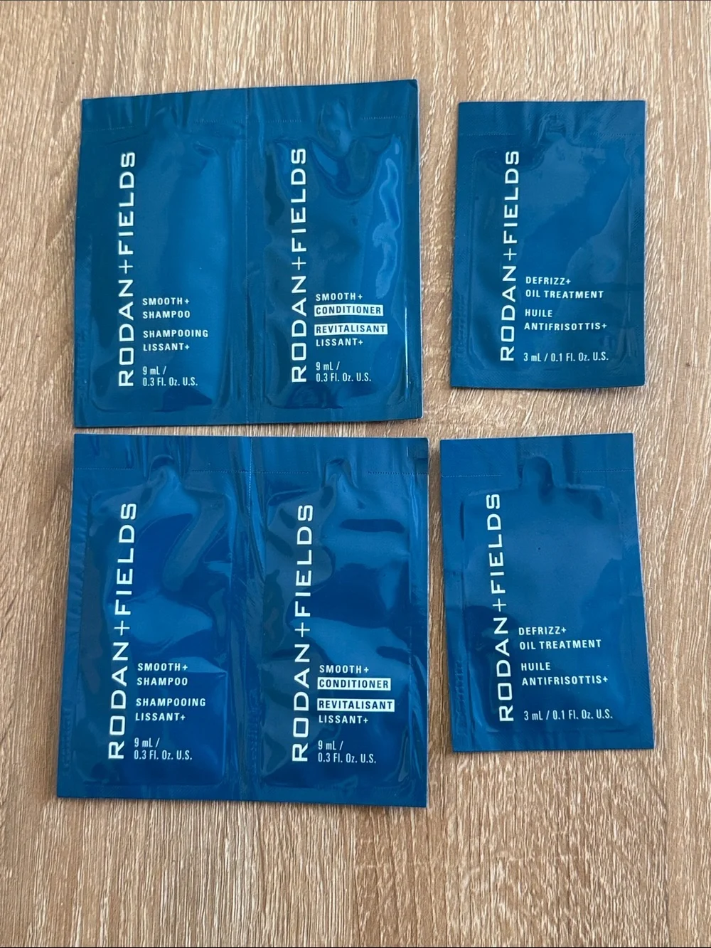 Rodan + Fields SMOOTH+ Hair Care Samples 2 Complete Sets – Shampoo, Conditioner